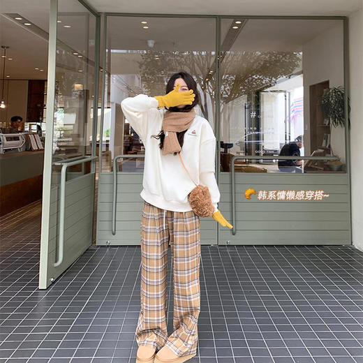 <曾小咸推荐>复古趣味印花加绒宽松卫衣 商品图8