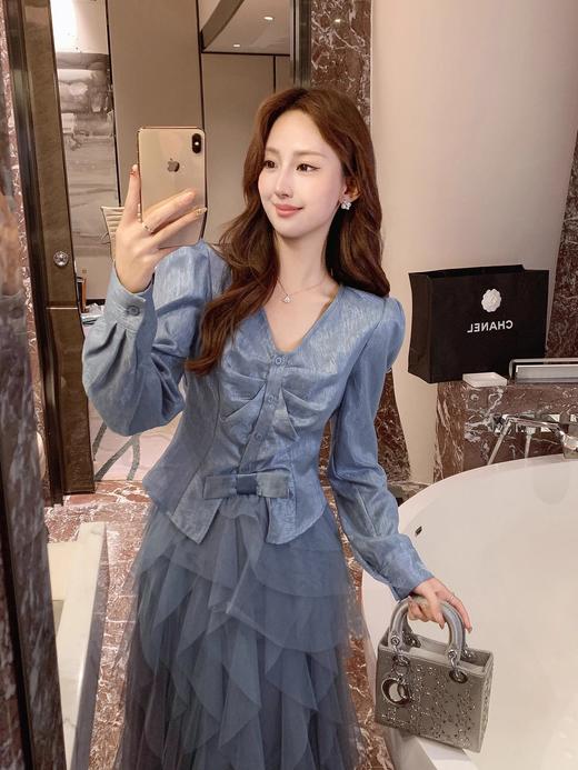 张心子【露台圆舞曲】温柔风不规则网纱半身裙 U2501032 商品图5