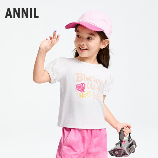 女童短袖液氨针织衫春季新款安奈儿童装实体店同款XG511551 商品图1