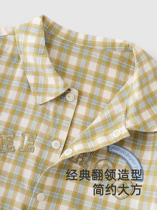 英氏婴儿衣服春夏短袖透气休闲男宝连体衣纯棉爬服YRHAJ1R010A 商品图3