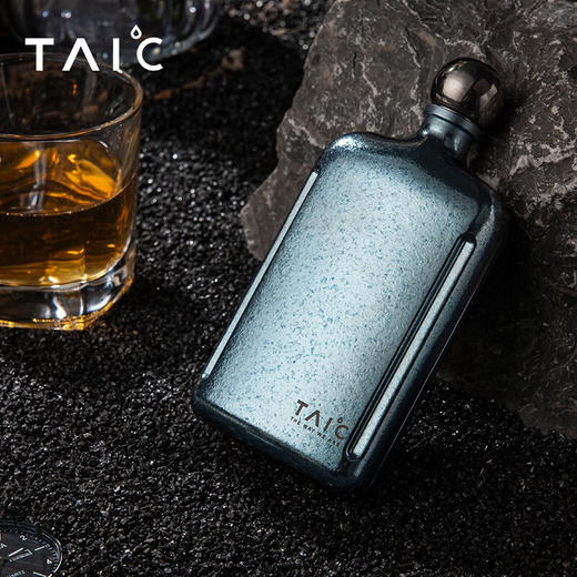 TAIC 太可钛度纯钛圆扁平小酒壶有壶套随身迷你便携礼物酒壶 商品图1