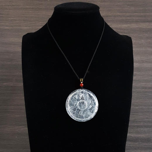 【天然正品】A货翡翠天然收藏级无纹裂高冰种老坑木那雪花棉观音（平安、守护）吊坠项链54.7*6.8MM（皆取最大值）中性款现售价：58800！220125AH24 商品图10