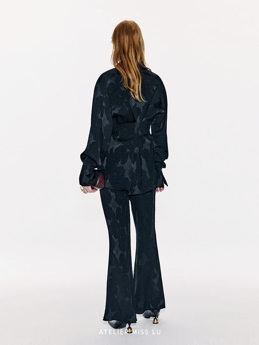 【夜微光】新中式肌理光泽感醋酸宽松微喇长裤 商品图2