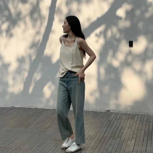 顺丰包邮洛诗琳35431早春新款纯棉做旧高腰直筒牛仔裤女016 商品图2