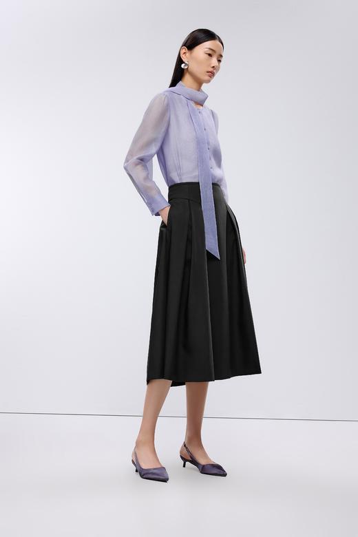 朗姿梭织半裙夜幕黑色LSJK01WSK103B01 商品图1