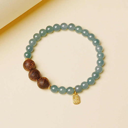 【经典】玉生香沉香木天然翡翠手串5mm 奇楠木手链新中式国风高级感玉石简约百搭珠串带证书 商品图2