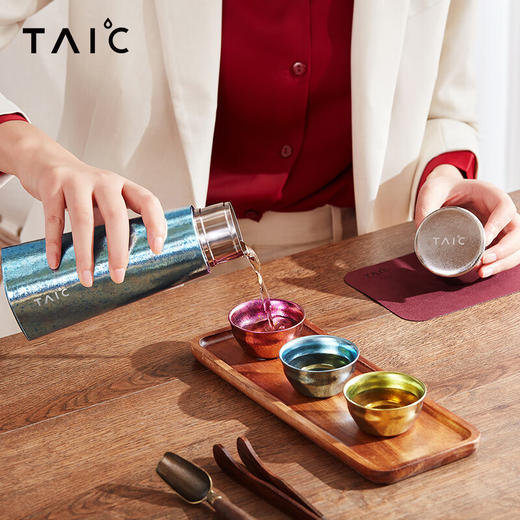 TAIC太可纯钛保温杯大容量男士白茶焖茶水分离泡茶商务闷泡杯礼盒套装 商品图2