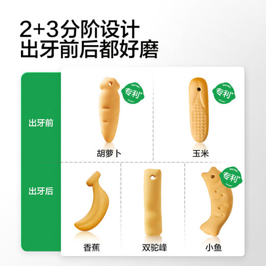 【宝宝馋了】多造型婴幼儿磨牙棒（小鱼形/双驼峰形/胡萝卜形/香蕉形/玉米形）防掉好磨牙 送6月+婴幼儿食谱 商品图3