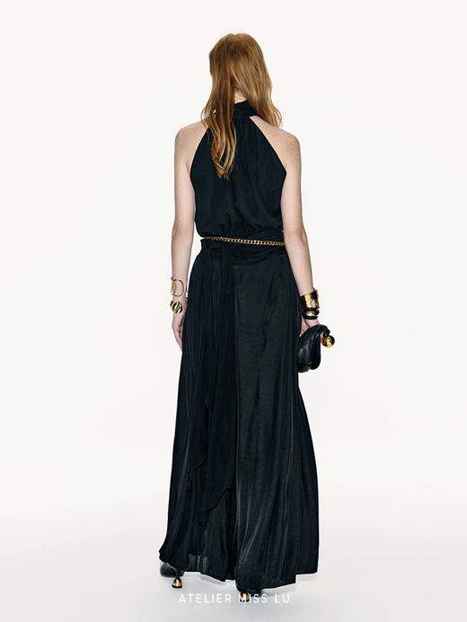 【水晶之夜】长飘带设计桑蚕丝削肩上衣 商品图2