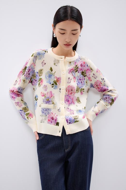 朗姿针织开衫米白色LCJK00KCD409W31 商品图1