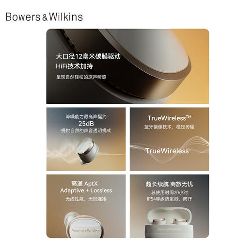 【4F】宝华韦健（B&W）PI8 主动降噪真无线降噪豆 商品图1