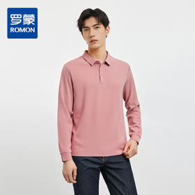 【福利款】罗蒙春秋男士仿丝光polo衫男长袖t恤男商务男士polo衫长袖