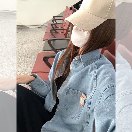 <曾小咸推荐>小熊口袋牛仔衬衫 商品图0