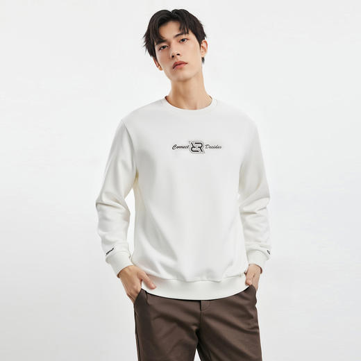 【桑蚕丝混纺】罗蒙春秋男装卫衣激光雕花卫衣男士休闲百搭卫衣圆领长袖T恤上衣男 商品图1