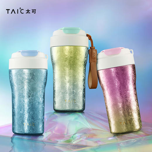 TAIC太可纯钛保温杯保冷幻彩咖啡杯高颜值轻奢便携随行杯带提绳 商品图3