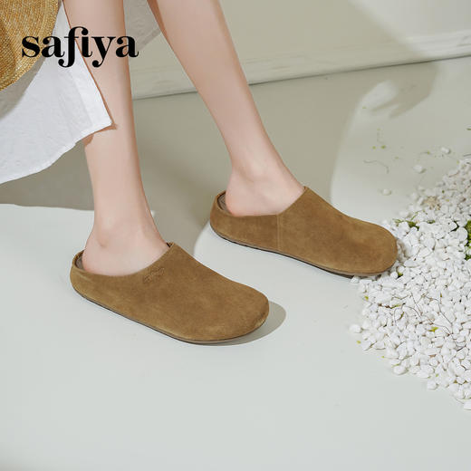 Safiya/索菲娅2025索菲娅咖啡庄园复古软底休闲外穿舒适勃肯凉拖SFD1110407 商品图1