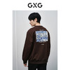 GXG男装 棕色后背印花圆领卫衣 24年春季热卖GFX13100231 商品缩略图3