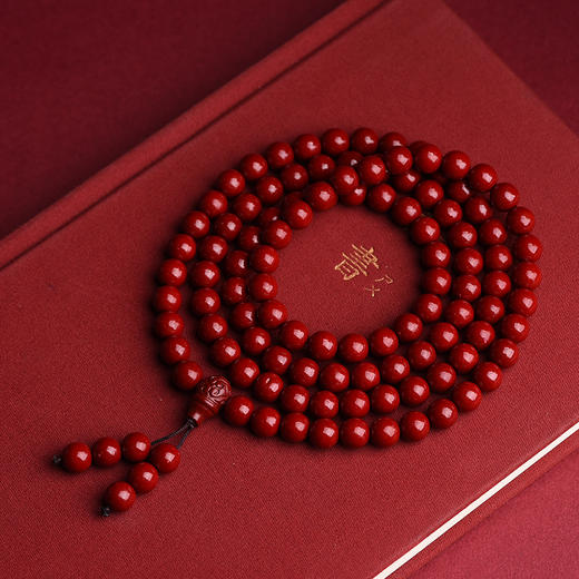 春节不打烊 正常发货 原矿朱砂紫金砂素珠108颗佛珠项链 商品图3