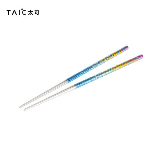 TAIC太可纯钛炫彩筷子高档便携轻质防滑天然抗菌抑菌耐高温金属筷 商品图3