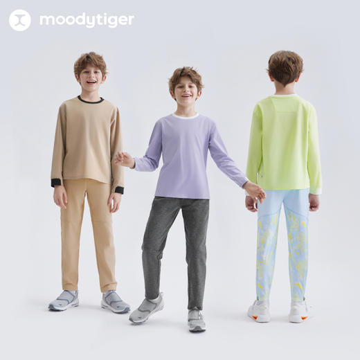 moodytiger儿童T恤25春新款高弹防风亲肤运动圆领长袖T【DR】 商品图4