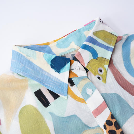 谜底花色连衣裙长袖女2025春季新品复古印花宽松中长裙251ML5003 商品图3