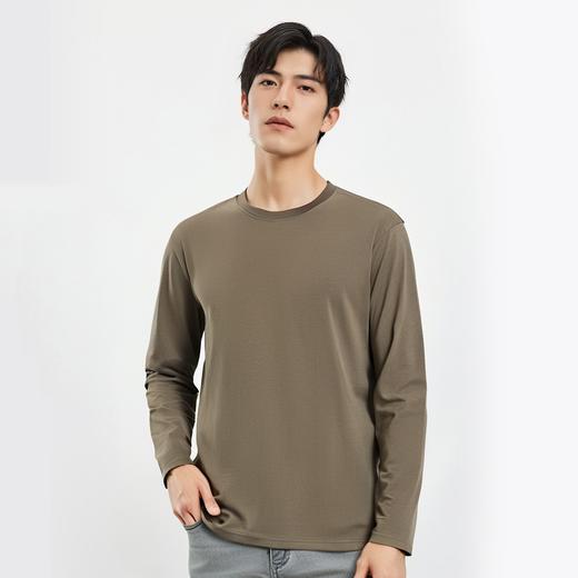 【桑蚕丝混纺】罗蒙春秋经典基础款圆领T恤男长袖t恤男时尚男士t恤长袖秋衣男 商品图3