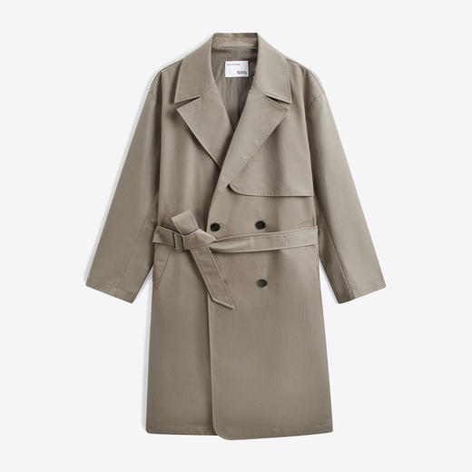 GXG男装  棕色翻领长款风衣外套24年春季热卖GFX10800971 商品图4