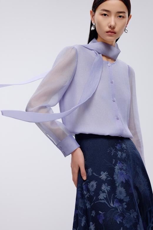 朗姿	梭织衬衫淡紫色(薰衣草紫色)	LSJK03WBL150L21 商品图2