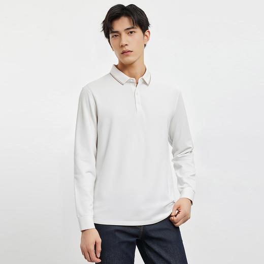 【桑蚕丝混纺】罗蒙春秋男士商务polo衫男长袖时尚舒适翻领百搭长袖t恤男 商品图3