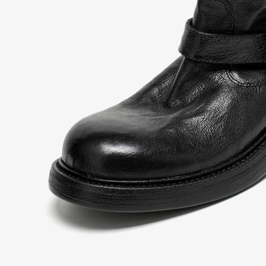 【沈月同款】BeauToday 暗影机车靴羊皮西部短靴 商品图2