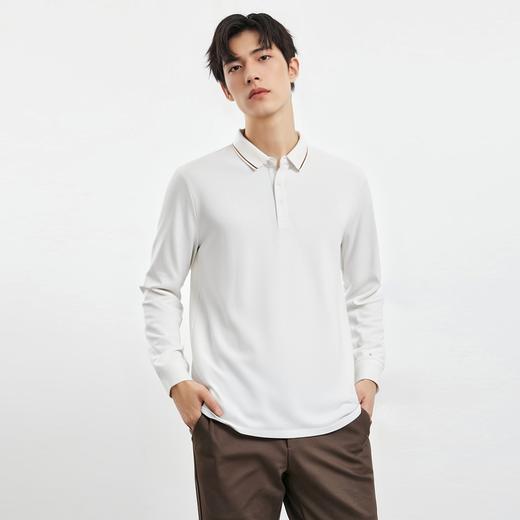 【福利款】罗蒙春秋男士仿丝光polo衫男长袖t恤男商务男士polo衫长袖 商品图1