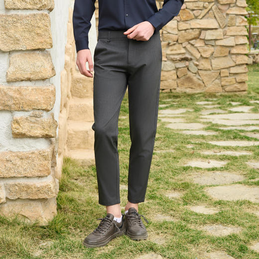 半身缘男裤 春季简约时尚细腻舒适显高修身小西裤251201M37603599 商品图3