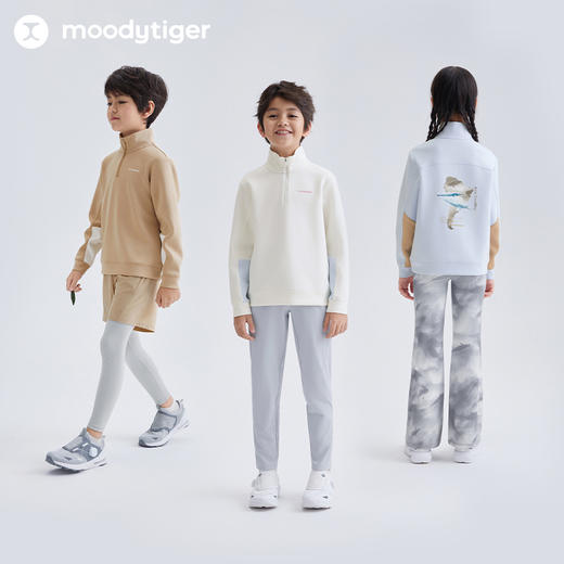 moodytiger儿童卫衣25春新款男女童半开领高弹柔软套头衫【DR】 商品图4