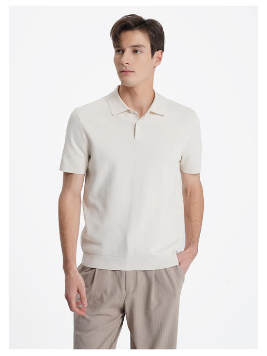 callisto糯米白透气棉混纺T恤 商品图2