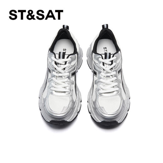 星期六珍珠女孩轻盈舒适运动老爹鞋SSD1112E1W 商品图12