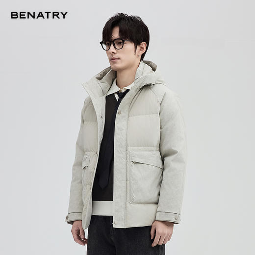 贝纳川大口袋插肩袖连帽男士羽绒服ECT405236 商品图3