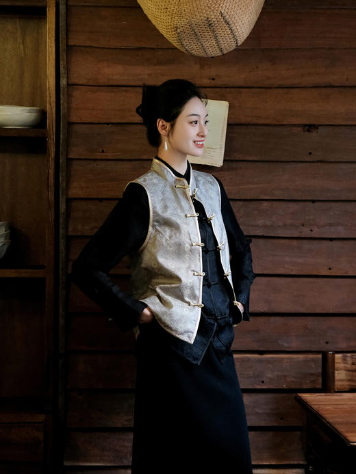 盛唐牡丹| 真丝重缎宋锦双面穿马甲[特价品] 商品图2