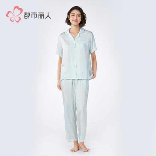 都市丽人女士梭织棉短袖套装薄人棉贡缎好睡好眠短袖类LHH1C9 商品图1