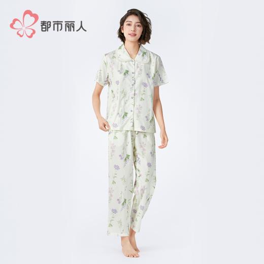 都市丽人女士梭织棉短袖套装薄梭织RC平纹生活家居短袖类LHH1D4 商品图3