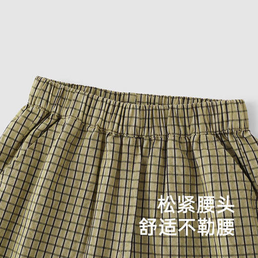 英氏男童中裤春夏户外格纹纯棉裤子百搭休闲裤25新款YRKZJ1R044A 商品图2