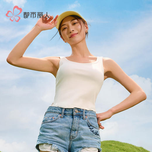 都市丽人棉质宽肩背心罗纹棉时尚美搭易搭衣宽肩背心LVH4A2 商品图1