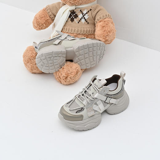 经典鲨女鞋2025年春款韩版时尚潮流网状透气平底老爹鞋休闲鞋KW387-517011 商品图1