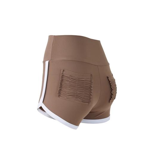 跃牌【海听系列】拼色口袋高腰提臀瑜伽运动短裤跑步网球健身裤女XC11 商品图4