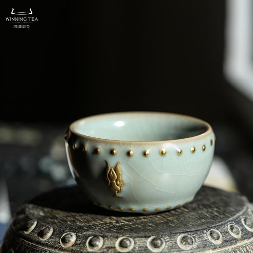 问鼎汝瓷蛇首战鼓杯（描金） 商品图3