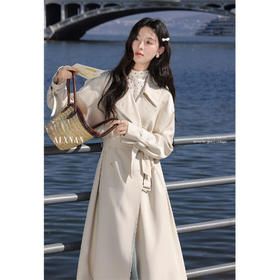 鹿向南「微风情书」米白色长款风衣