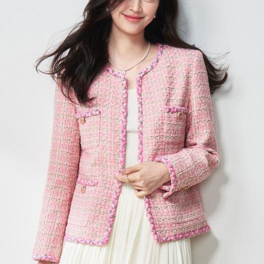 【高货sh】全新升级【铂金会员367/天猫489/差价122】(11804) 洛诗琳2025春季新款氛围感重磅羊毛粗花呢气质小香风外套 商品图2