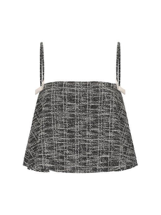 【飞鱼子酱】撞色一字蝴蝶结廓形A字吊带上衣 商品图4