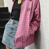 顺丰包邮洛诗琳34538早春新款学院风经典格纹慵懒宽松外套50239 商品缩略图4