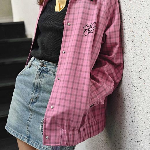 顺丰包邮洛诗琳34538早春新款学院风经典格纹慵懒宽松外套50239 商品图4