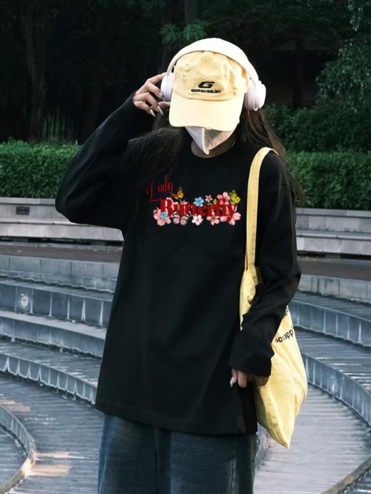 【YW】无忧购2025春季韩系休闲卡通印花宽松八大200g纯棉长袖上衣（截单后7天发货) 商品图8